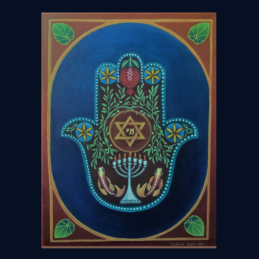 Dipinto Hamsa Ebraica